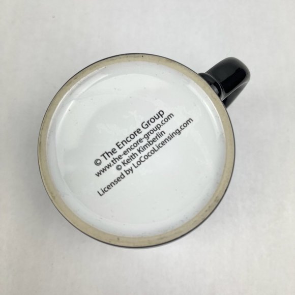 Keith Kimberlin Kitten Sleeping in Cup Coffee Tea Mug Blue Polka Dot - Picture 8 of 9